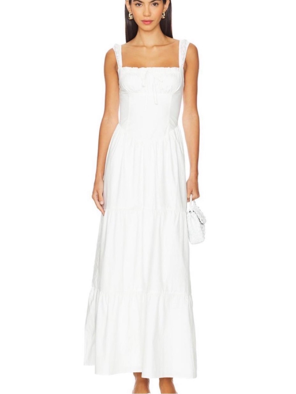 Revolve More to Come White Sleeveless Tiered Maxi Dress